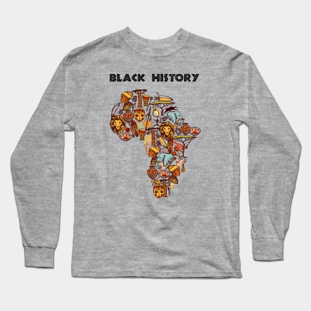 black history month african american Long Sleeve T-Shirt by AwesomeDesignArt